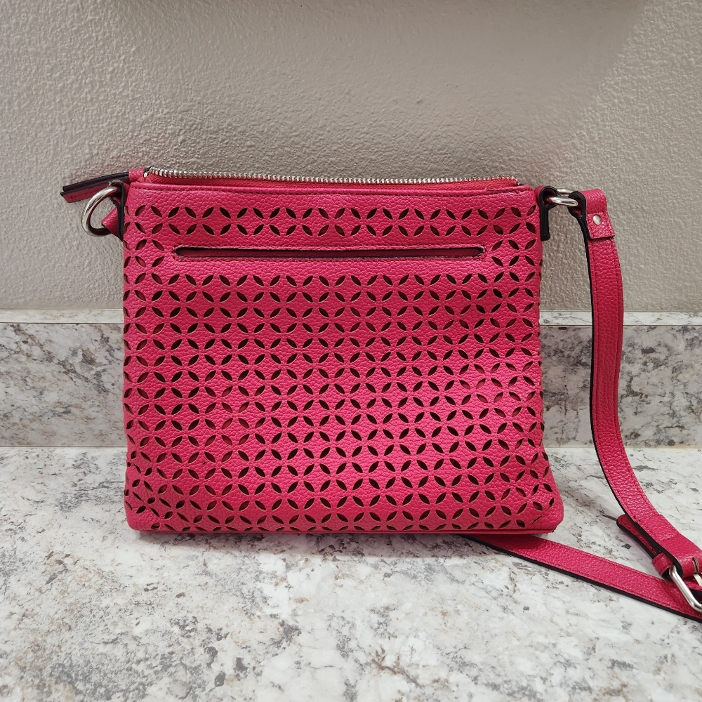Dana Buchman Pink Eyelet Crossbody Purse - Picture 11 of 16